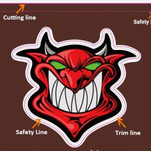 What are trim line  and the safety line of stickers?